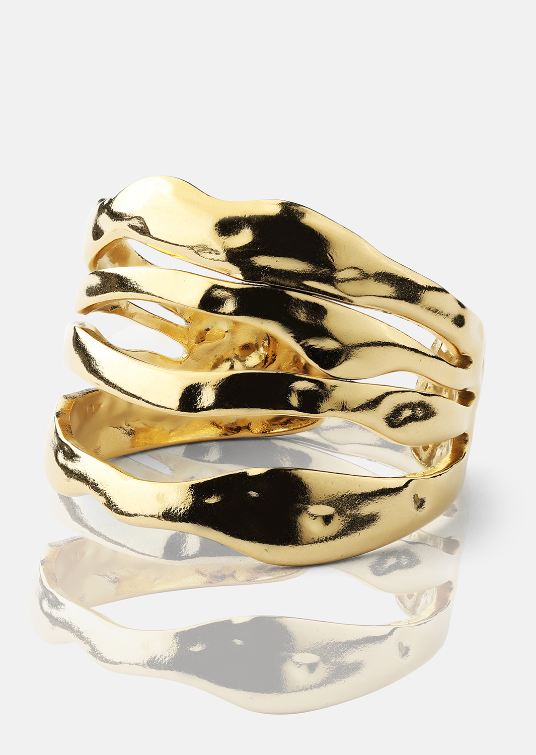 Sormus Wave - 18k Kullattu