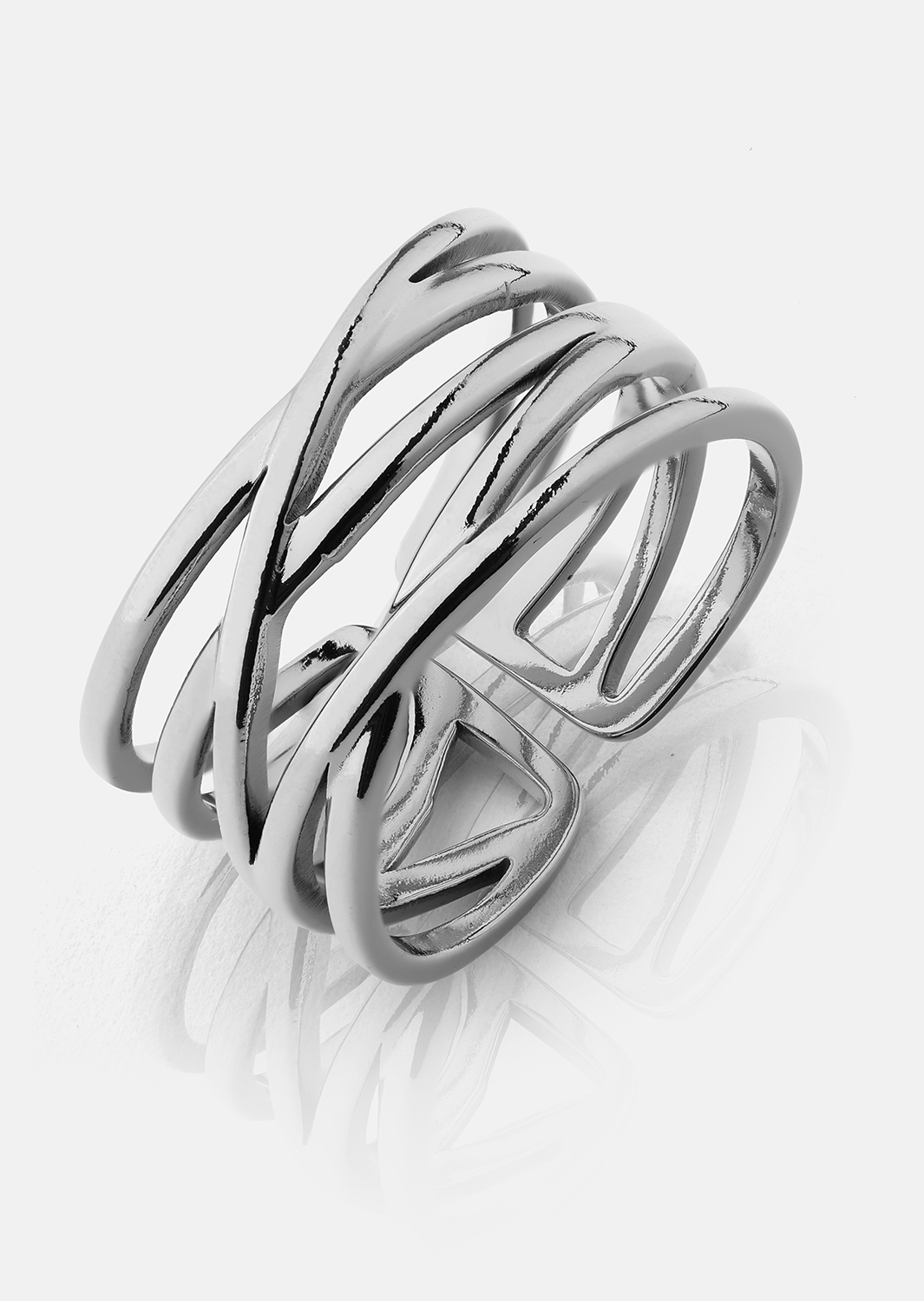 Sormus Silver Maze - Hopeoitu