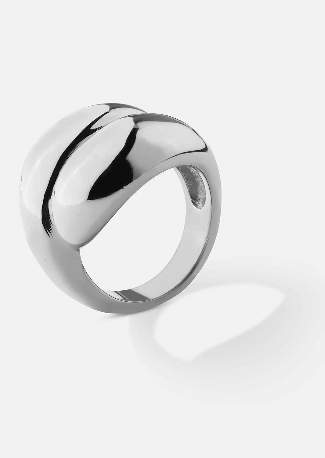 Sormus Bold Flow - 18k Hopeoitu