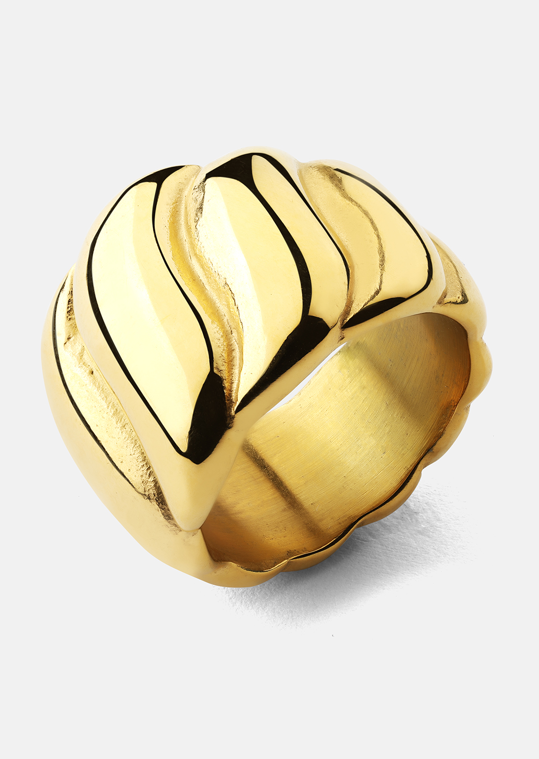 Sormus Bold Wave - 18K Kullattu