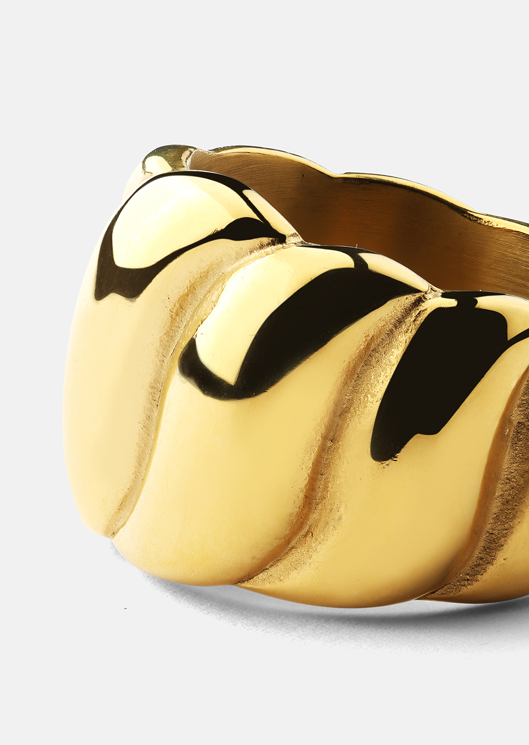Sormus Bold Wave - 18K Kullattu