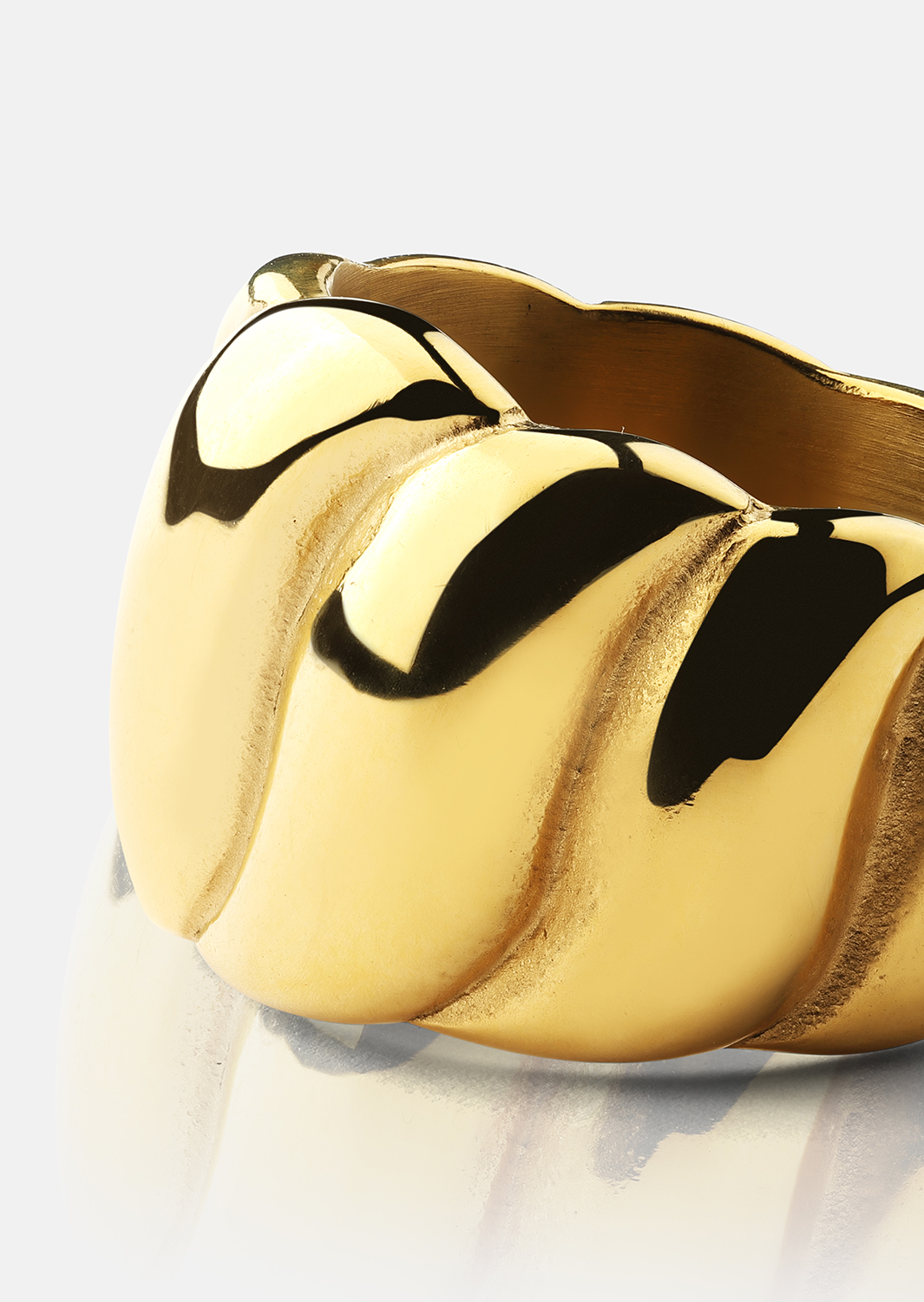Sormus Bold Wave - 18K Kullattu